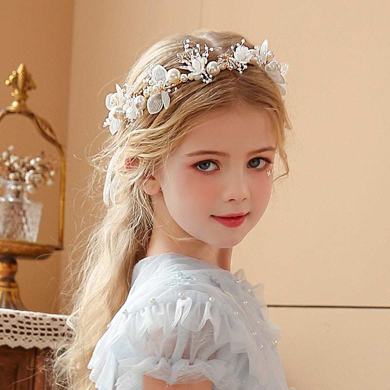 Children Hair Accessories Baby Girls Princess Headband for Bridesmaid Dress Infants Performance Costume Headwear