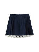 Women Mini Skirt Pleated Skirt for Women Spring Lace Short Skirt