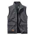 Spring and Autumn Men Casual Vest Solid Loose Multi-pocket Vest Outdoor Mountaineering Tactical Sports Top Men Clothing