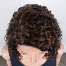 Ombre Gold Short Bob Lace Front Wig Glueless Human Hair T Part Wig Curly Pre Plucked Hairline With Baby Hair