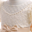 Kids Princess Dress For Girls Bow Birthday Party Dresses Short Sleeve Children Costume Flower Girl Wedding Bridesmaid