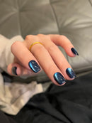 Winter Nails Blue Black Red Glass Bead Crystal Cat Eye Gel Nail Polish Sparkling Nail