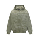 Hooded Cargo Jacket Men Washed Distressed Retro Safari Style Outerwear Man