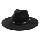 Vintage Fedoras Hats 9.5cm Wide Brim Women Men Panama Trilby Formal Party Cap