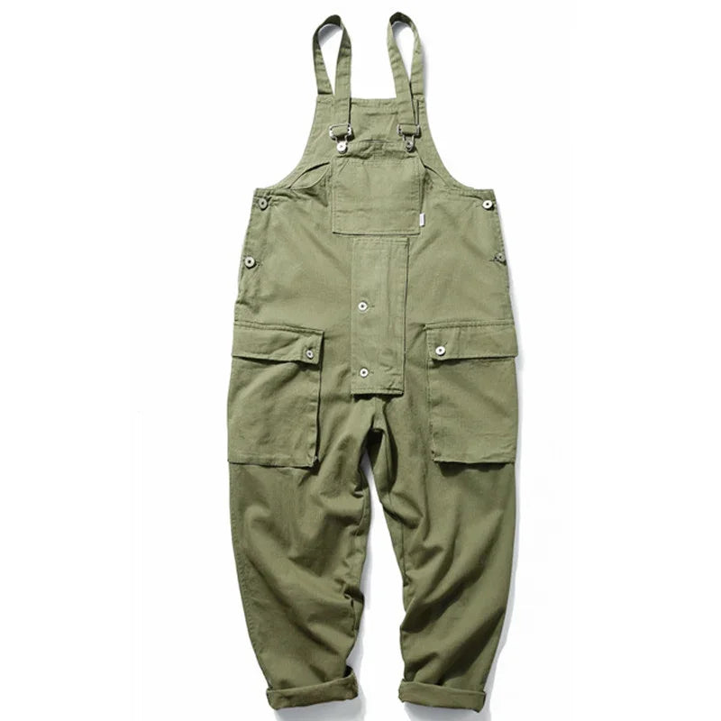 Spring Men's Jumpsuits Overalls Outdoor Pants Male Multi-pockets Straight Trousers