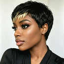 Pixie Cut human human hair Wig 6Inch Basic for Daily Women Chic Retro short straight