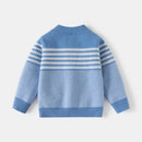 Autumn Baby Boys Knitted Sweater Stripes Mock Neck Zipper Cardigan Coat 3-7Yrs Children's Clothing