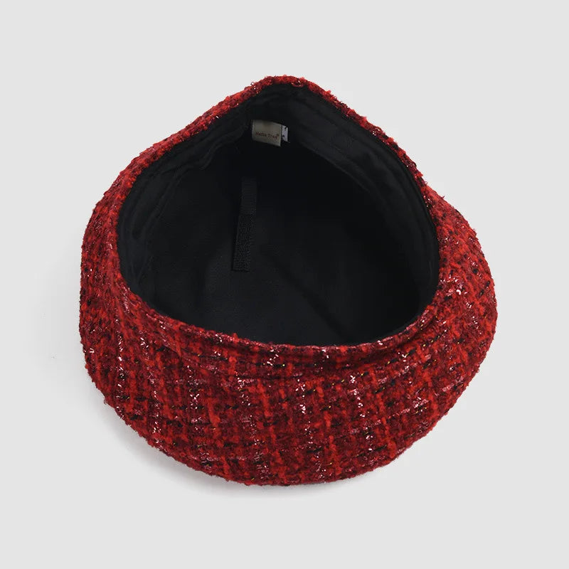 Beret Women Autumn Winter British Retro Tweed Berets French retro beret