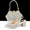 Crystal Decoration Special Heels Shoes And Bag Set Newest Shoes And Bag Set For Evening Party