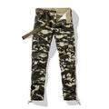 Men's Cotton Casual Cargo Pants Baggy Travel with Multi Pockets