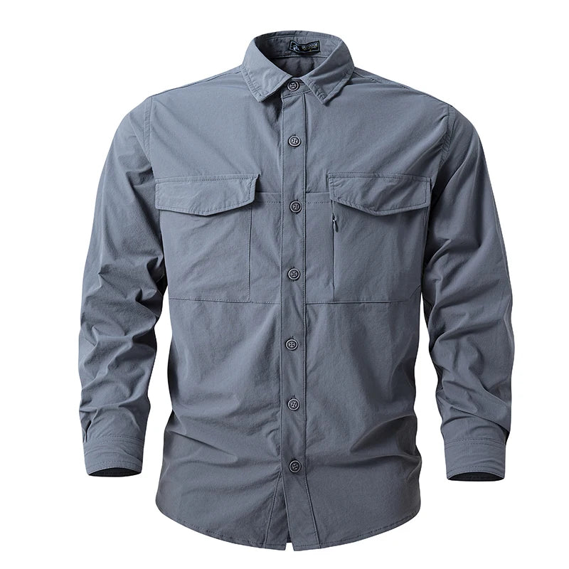 Shirt Men Autumn Casual Lapel Shirt Outdoor