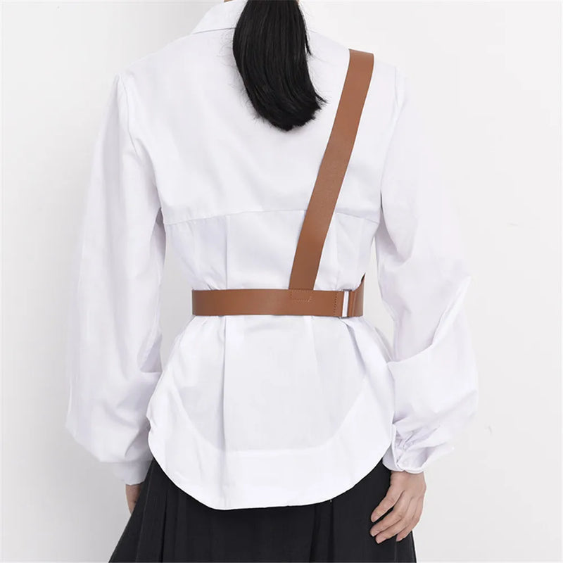 Belt Irregular Wide Leather Harness Corset Belt Women Accessories Punk Skirt Dress Coat Clothes Waistband