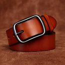 Men Genuine Leather Belt Luxury Pin Buckle Belts Thick  Strap Male Jeans for Man