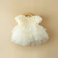 Baby Girl Princess Flower Dress Short Puff Sleeve Infant Toddler Child Tulle Birthday Wedding Baby Clothes 1-10Y