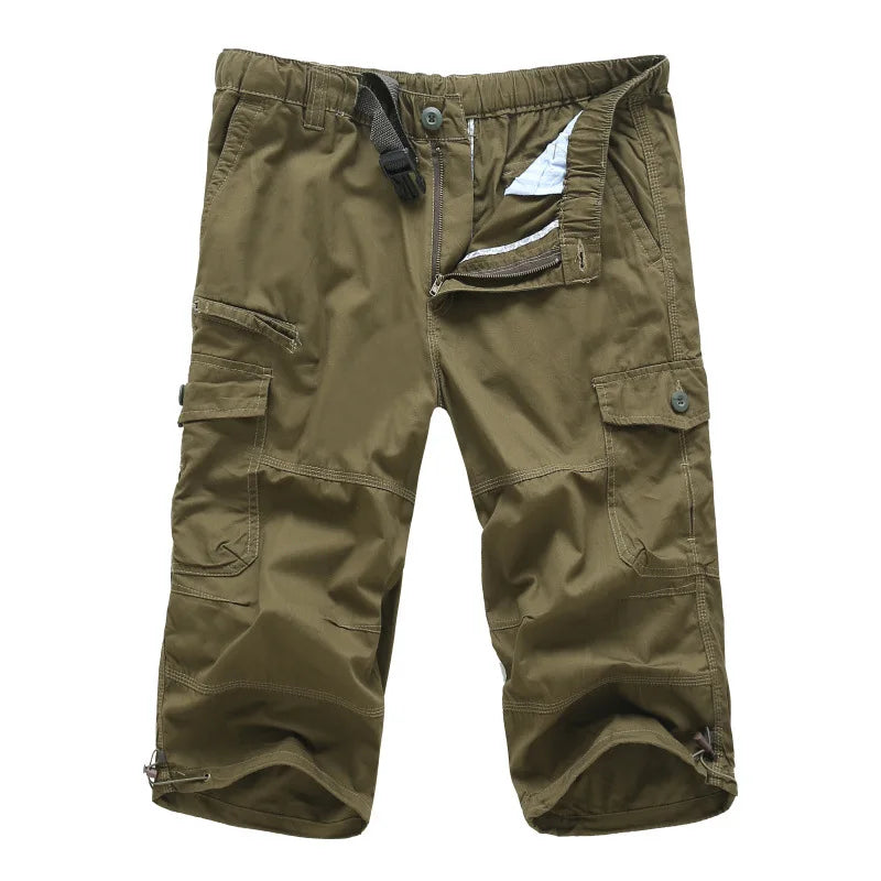 Calf Length Pants Men Cotton Outdoor Casual Cargo Pants Men Military Breathable