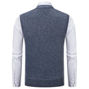 Men's V-Neck Knit Vest, Slim Fit Sleeveless Sweater Waistcoat, Solid Color Smart Casual Pullover for Fall and Winter