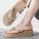 Slippers Women Thick Sole Flip Flops For Summer Beach Outings Home Wear Non-slip Bottom Sandals