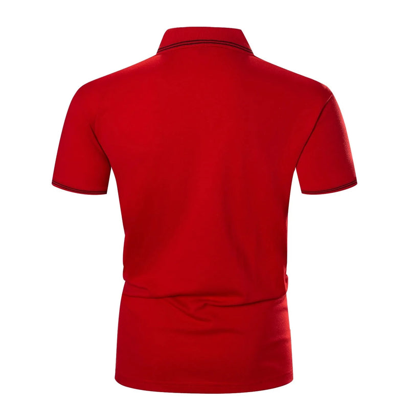 Solid Polo Shirt Men Short Sleeve Plain Casual Business Basic Polo Shirts Male Tops