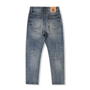 Cotton Denim Blue Regular Straight Leg Mid-Rise Four-Season Commuter Jeans for Men