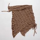 Autumn individual and unique design casual pleated long-sleeved knitted sweater