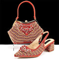 Crystal Decoration Special Heels Shoes And Bag Set Newest Shoes And Bag Set For Evening Party