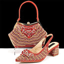 Crystal Decoration Special Heels Shoes And Bag Set Newest Shoes And Bag Set For Evening Party
