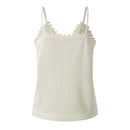Summer Women's Knit Tops Sweet Camisole Floral Appliques Cardigans Knitwear