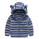Woolen hooded coat solid color zipper coat children's winter clothes