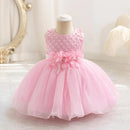 Girl Dresses Pearl Cute Princess Mesh Child Festive Party Gowns Tulle 6M 1 2 4 Years