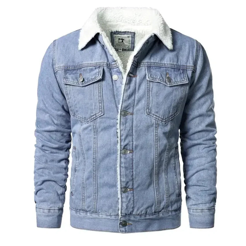 Men Denim Jackets Slim Casual Denim Coats Thicker Winter Jean Jackets Warm Coats