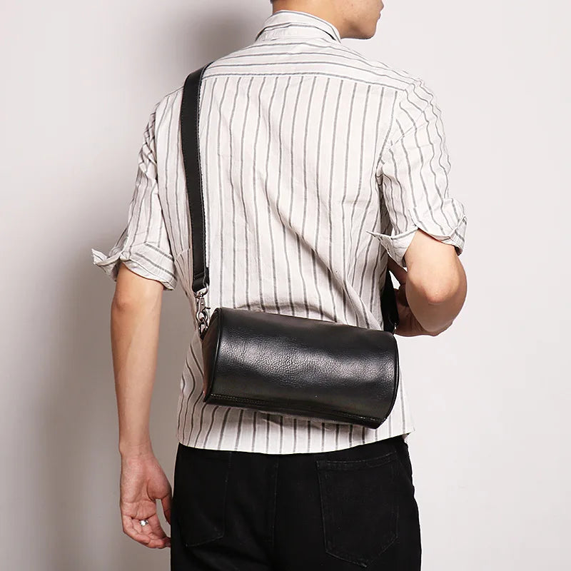 Men's Bag Genuine Leather One Shoulder Backpack Personalized Mobile Phone Bag Men's Bag