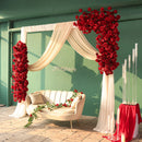 Luxury Artificial Flannel Rose Floral Runner for Wedding Event Backdrop Valentine's day