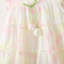 Newborn Girl Dress summer Layered Princess Dress baby Flower Bow Dress for Baby Girl