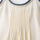 Summer Bohemian Pleated Decoration Spaghetti Strap Vest Women's Loose Camisole