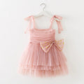 Baby Girl Clothes Bow Tie Decoration Sling Baby Girl Dress Birthday Princess Puffy Dresses