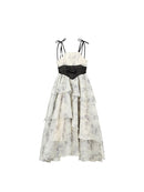 Women's Dress Vintage Style Kawaii Spaghetti Strap Floral One Piece Midi Dress Summer Dresses