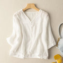 Lightweight Shirt Women Simple Literary Retro Coat Summer Lightweight Women Loose Top