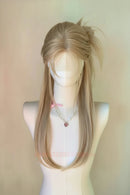 Ash Blonde Forehead Lace Synthetic For Women Hair Long Straight Wigs For Daily Use Cosplay Natural Wig