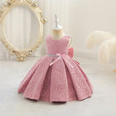 Girls Wedding Party Dress Flower Girl Princess Bowknot High end Festival Piano Performance Birthday Party Prom Dress
