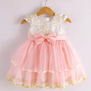 Summer Lace Princess Dresses For Kids Birthday Dress Flowers Girls Dress Children's Birthday Party Costume Infant Dress