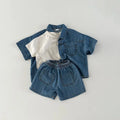 baby newborn items toddler boy denim two-piece set baby set