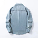 Men's versatile thin non-stretch denim loose-fitting shirt