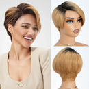 Woman with a styled haircut and close-up of a wig on a mannequin head, Obroi