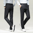 Autumn Winter Men's Thickened Jeans Business Casual High Waist Regular Fit Denim Pants Male Straight Loose Trousers