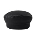 Leather Beret Versatile Belt Buckle Octagonal Hat Street Flat Top Hat