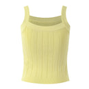 Summer Spaghetti Straps Women Street Knitted Slim Tops Solid Short Lady