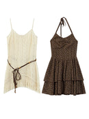 Summer Mini Dress Women Aesthetic Two Piece Sets Frocks Party