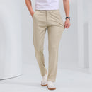 Spring Summer Men's Solid Trousers Men Loose Straight Casual Pants