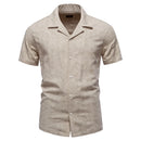 Jacquard Men's Short Sleeve Shirts  Turn-down Collar Casual Summer Shirts for Men
