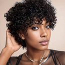 Human Hair Short Pixie Cut Kinky Curly Bob Wigs For Women Remy Hair Glueless Black Wigs